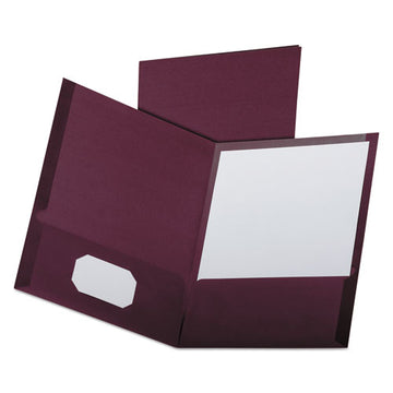 Oxford™ Linen Finish Twin Pocket Folders, 100-sheet Capacity, 11 X 8.5, Burgundy, 25-box freeshipping - TVN Wholesale